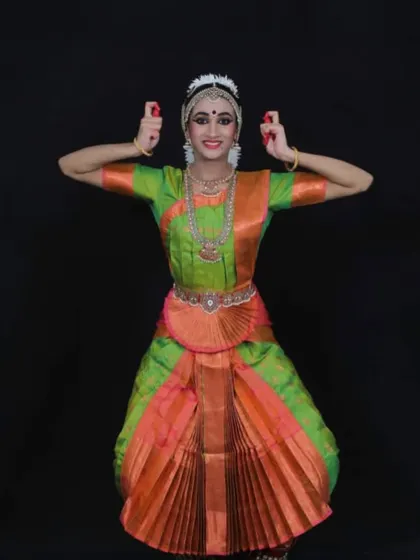 Ishita performed her Arangetram this year, starting her training for this milestone soon after her Salangai Pooja. Her focused dedication paid off beautifully.