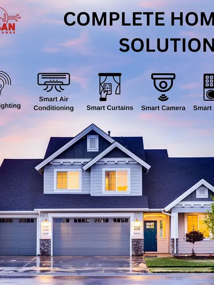 I offer complete home solutions. This means you can control your smart lighting, air conditioning, curtains, cameras, and security all from a single, unified system.