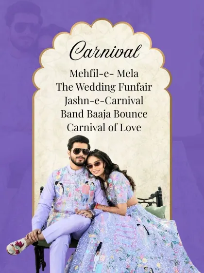 I love creating fun themes for events, like a 'Mehfil-e-Mela' or 'Carnival of Love'. Giving your functions a unique name and theme makes them more memorable.