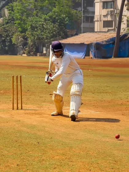 A batsman takes his stance during a match simulation session. We focus on turning practice into real-game performance.