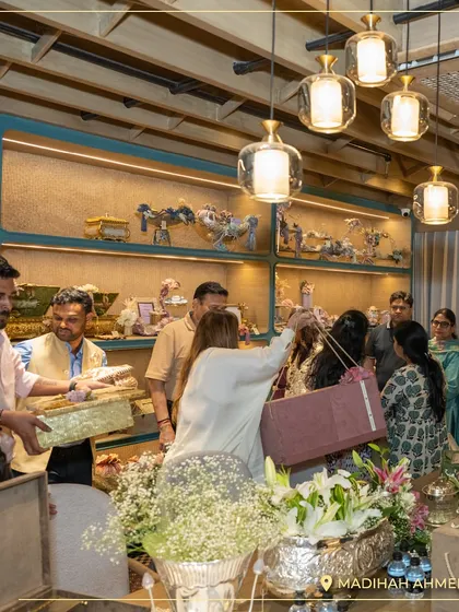 The bustling atmosphere during the grand launch of my Ahmedabad store. It was a wonderful celebration of art, luxury, and new beginnings.