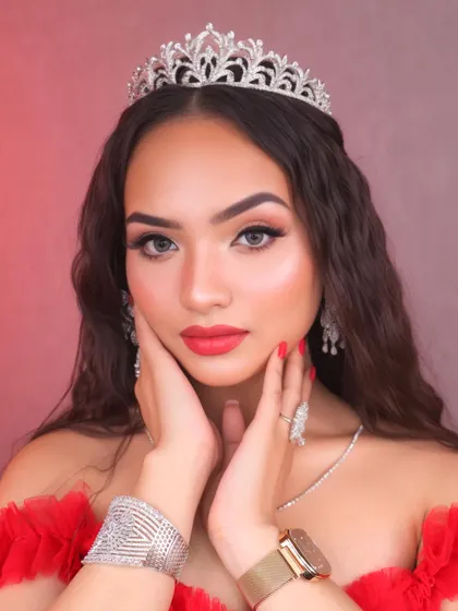 The complete Valentine's glam, perfect for a special date night or a romantic celebration.