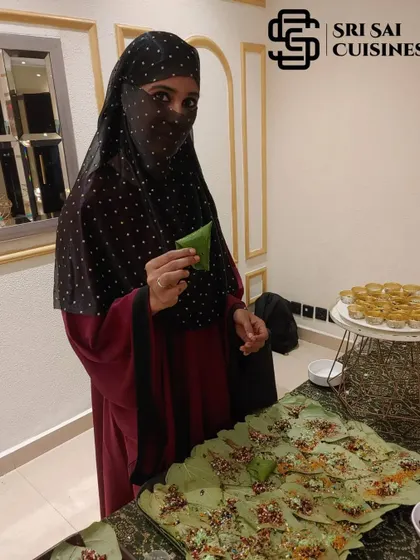 Another angle of the Irani Paan station, showing the hostess ready to serve guests. The presentation is elegant and inviting, perfect for high-end events.