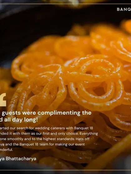 "The guests were complimenting the food all day long!" For Aditya's event, we were the first and only choice, and we worked hard to ensure everything was smooth and up to the highest standards.