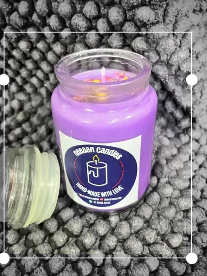 Wrapped in lavender hues and floral vibes, our handmade jar candles are crafted to light up your space and soul.