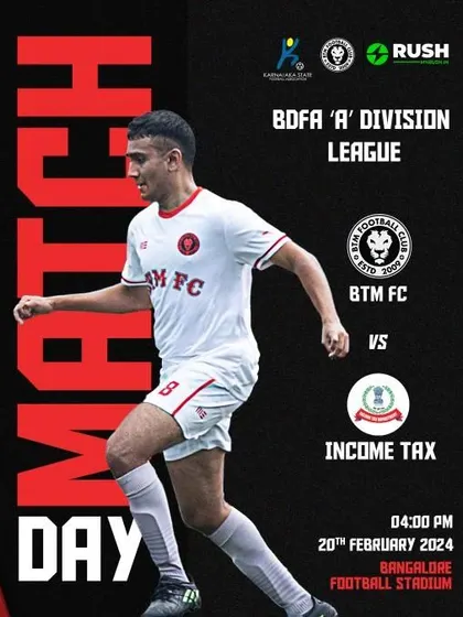Match day alert for our game against Income Tax FC.