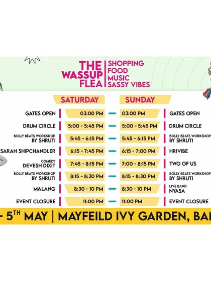 The artist lineup for The Wassup Flea. It's always an honor to be part of such vibrant events with other talented performers.