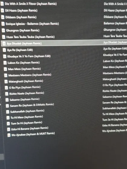A screenshot of a project that's very close to my heart. This is a look at the tracklist for a 25-song project I released exclusively on YouTube.