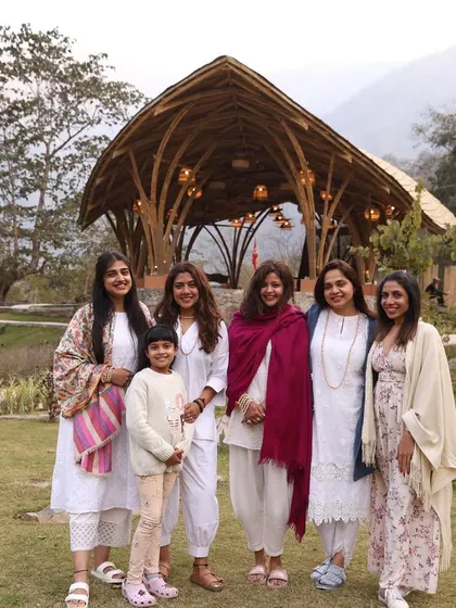 A group of us, the women of the retreat, standing together. There is a special power in women gathering to heal, support, and uplift one another.