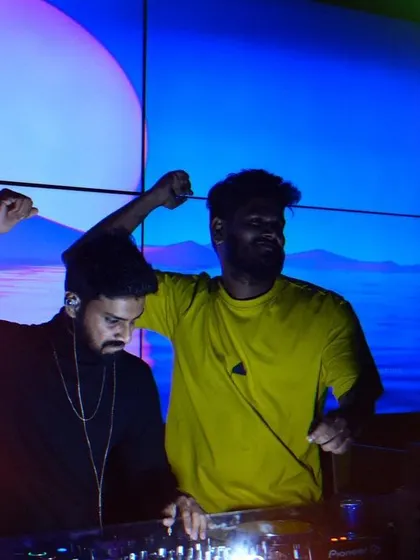 That moment of shared energy with another DJ on stage. The passion for music connects us all.