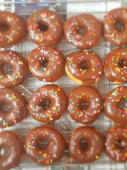 Another look at our homemade chocolate donuts, a favorite for both kids and adults. They are a super hit at every party.