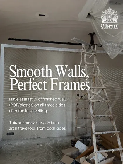 For a crisp, 70mm architrave look on both sides, the finished wall should be at least 2 inches thick. Following this simple guideline ensures the door frame fits perfectly and looks seamless.