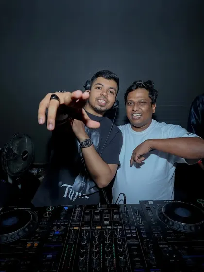 Behind the decks with DJ Dylan. We're always pushing each other to deliver the best possible show for the crowd.