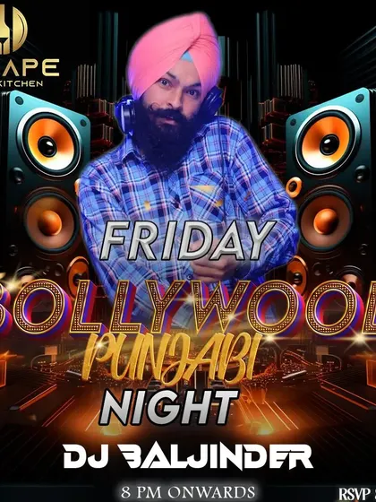 A repeat of a popular event poster, reinforcing the brand and excitement for my Friday Bollywood and Punjabi nights.