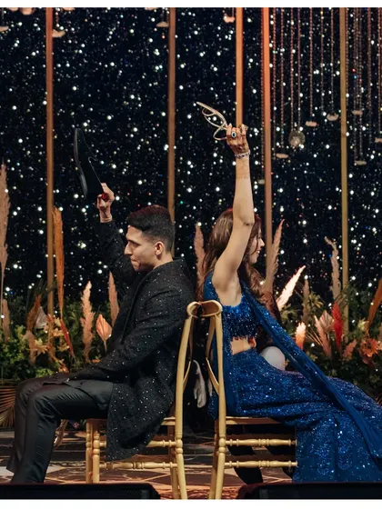 The shoe game is always a crowd-pleaser at a Sangeet, revealing fun truths about the couple and getting lots of laughs.