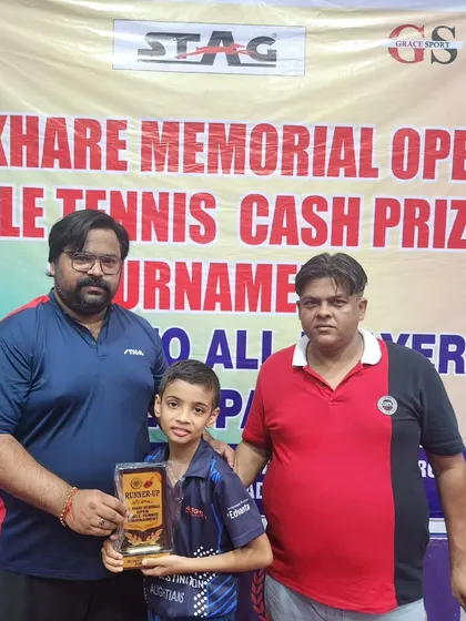 Reyansh Chaturvedi, the finalist in the U-11 Boys category at the Ghaziabad open tournament.
