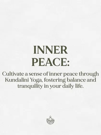 One of the key benefits of Kundalini Yoga is cultivating inner peace. This practice fosters balance and tranquility in your daily life.