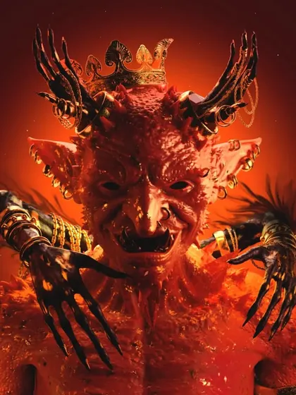 This is Hastar, a demonic king character I designed in a collaboration. I focused on intricate details like the crown, horns, and jewelry to create a sense of ancient, malevolent royalty.
