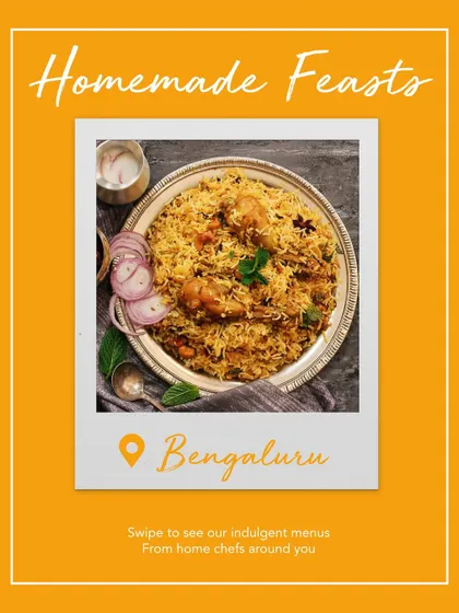 Nothing says comfort like a plate of perfectly cooked Biryani. Our home chefs prepare this classic dish with aromatic spices and tender meat or vegetables, slow-cooked to perfection for a truly satisfying homemade feast.