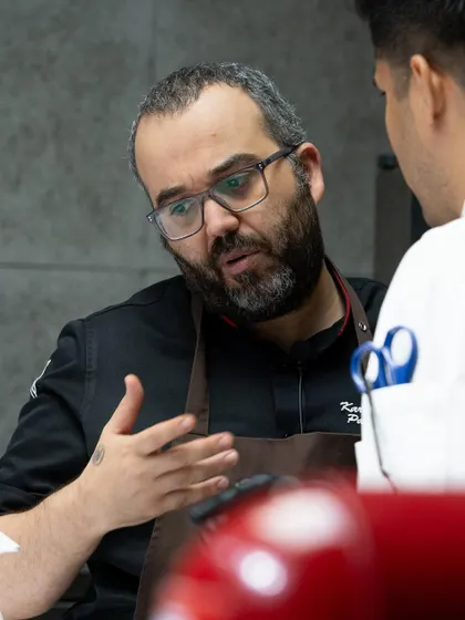 Chef Karim Bourgi sharing his knowledge and insights with our students during his first-ever masterclass in India, held exclusively at our academy.