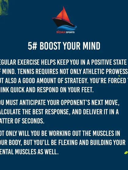 Boost your mind with tennis. The strategic nature of the game forces you to think on your feet, anticipate, and react, providing an excellent mental workout.