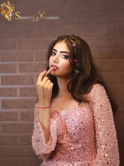 A close-up of the Barbie look, highlighting the perfect pink lip and flawless skin. We had so much fun creating this iconic look.