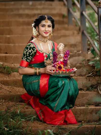 Another lovely shot from our Ganesha festival series, showcasing the complete traditional look.