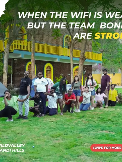 When the wifi is weak but the team bonds are strong. Our Nandi Hills resort is the perfect place to unplug and connect with your colleagues.