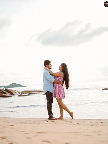 A classic romantic pose on the sand, with the waves in the background. My guidance helps couples feel comfortable and look natural in these timeless shots.