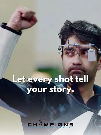 Let every shot tell your story. A focused rifle shooter celebrates a good shot, showing the determination it takes to succeed.