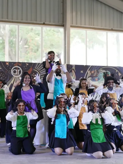 A group shot of one of the performing batches at Spectra 2025.
