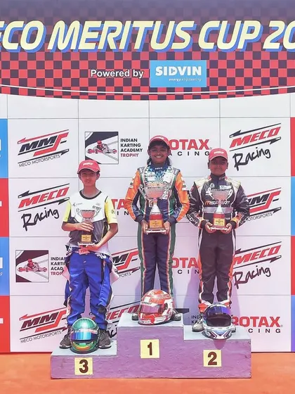 The Mini Max podium from Round 1 of the Meco Meritus Cup 2025.