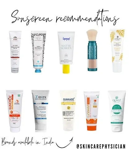 Sunscreen is non-negotiable, especially when treating pigmentation issues like melasma. Here are some of my recommended sunscreens, including brands readily available in India, that offer broad-spectrum protection.