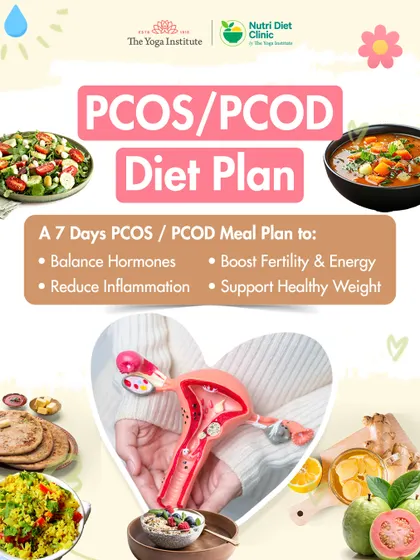 Managing PCOD or PCOS is not about restriction, it's about balance. This is the cover of my 7-day meal plan designed to help regulate hormones, reduce inflammation, and support a healthy weight using simple, wholesome foods.