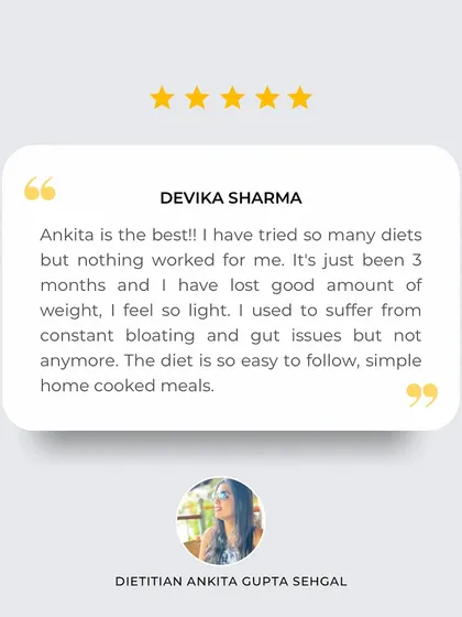 Devika's experience shows how the right plan can succeed where others have failed. After trying many diets, she found success with my simple, home-cooked meal plans that resolved her bloating and gut issues.