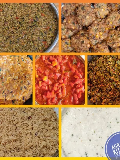 This was a customized lunch I prepared for a family meet of 40 people. The menu included Talipattu, Kalupalya, Puliogare, Corn Vade, and Curd Rice.