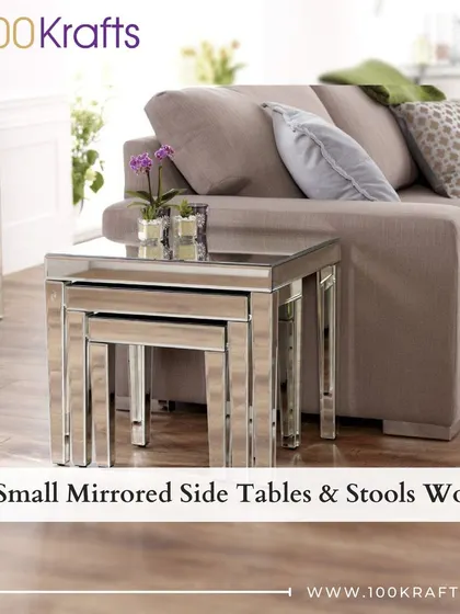 Mirrored furniture, like these nesting side tables, is a magical way to add light and elegance to any room.