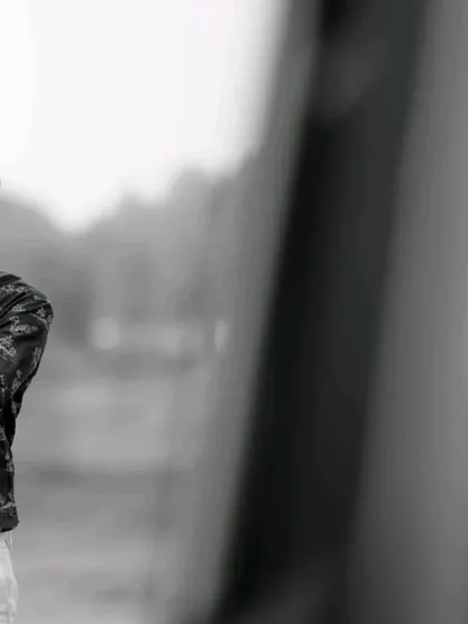 A different angle of the same shot, this black and white version has a cinematic, widescreen feel.
