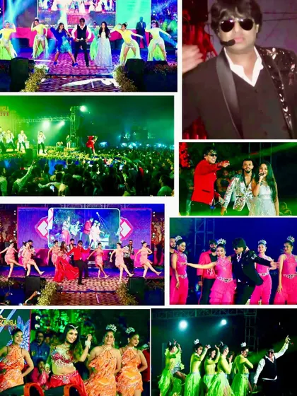 Another collage from the Nandigram Pally Utsav, showcasing different costumes and dance formations from our performance.