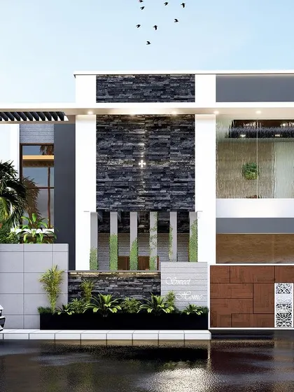 An identical render showing the ambitious design concept before construction.