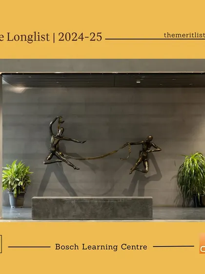 This sculpture within the Bosch Learning Centre embodies the spirit of collaboration and learning. The project was recognized on The Longlist 2024-25, selected through a blind jury process.
