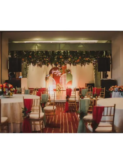A duplicate of 387, showing the overall look of the reception seating and stage.