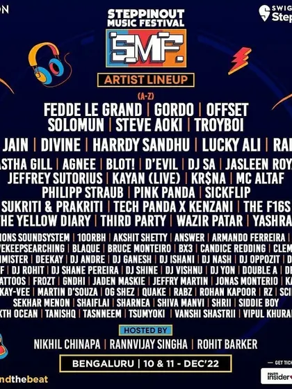 The full artist lineup for the SteppinOut Music Festival. Being included in a list with so many talented artists from India and around the world is a testament to over two decades of hard work.
