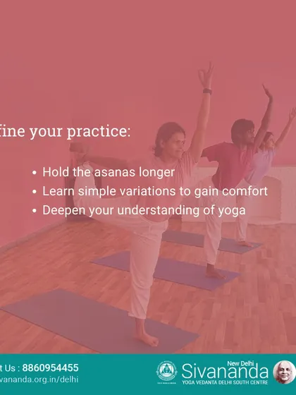 In our 8-week course, you will refine your practice by holding asanas longer and learning variations. This deepens your understanding and builds the confidence to practice independently.
