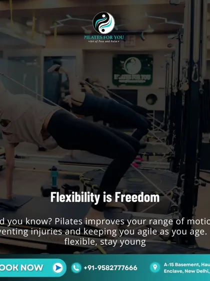 Flexibility is freedom. Pilates improves your range of motion, which is crucial for preventing injuries and staying agile as you age.