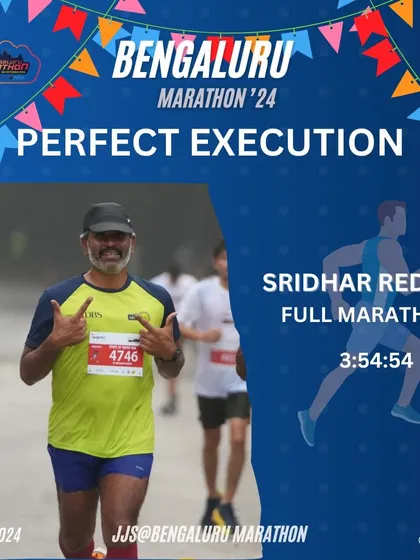 Sridhar Reddy demonstrates perfect execution of a race plan. Following the strategy meticulously led him to a strong finish in the Full Marathon, proving the importance of a well thought out approach.