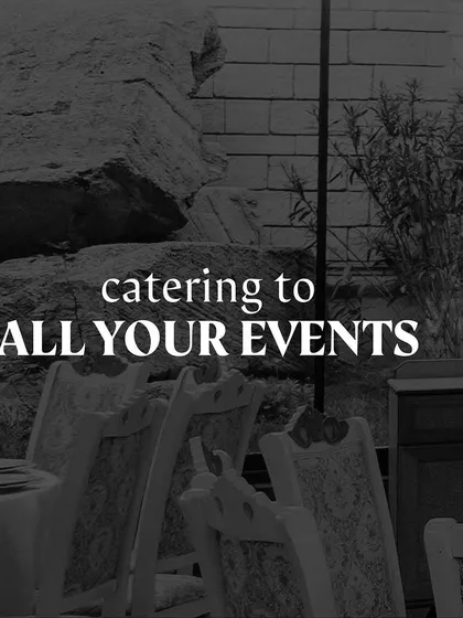 A collage graphic summarizing our catering services for all types of events.