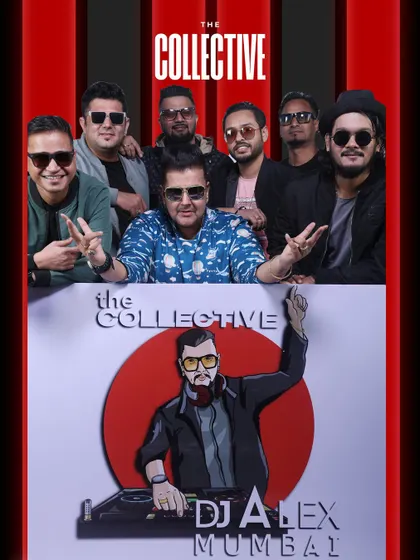 I don't work alone. This is The Collective, my handpicked crew of incredible musicians and artists. This is a professional shot of the team that helps me create a multi-layered live experience, from percussionists to violinists and VJs.