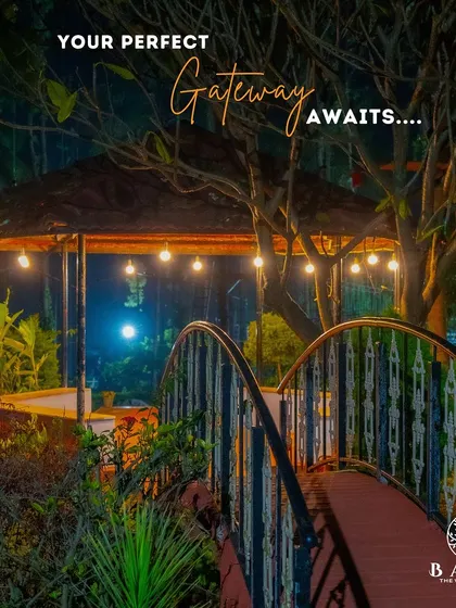 Your team's perfect gateway from the office grind awaits. This bridge leads to our gazebo and dining area, offering a magical ambiance for evening gatherings and bonfire sessions.