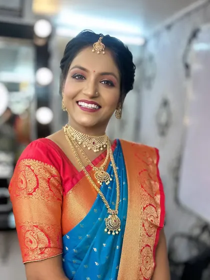 A full-face portrait showing the balanced and beautiful makeup look.